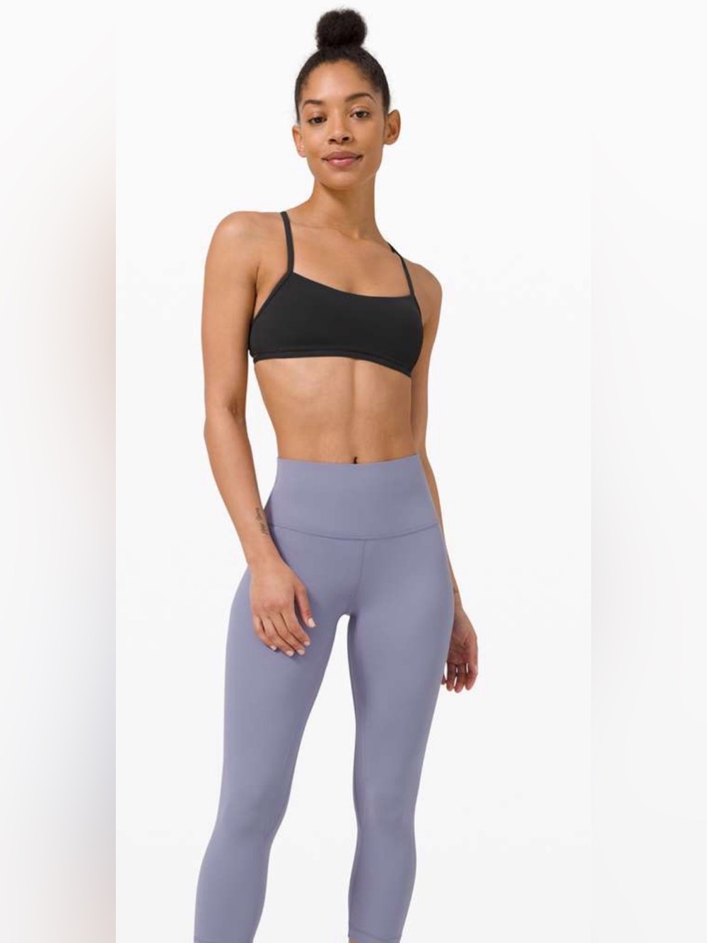 lululemon athletica quiet within Black Strappy Crop Bra